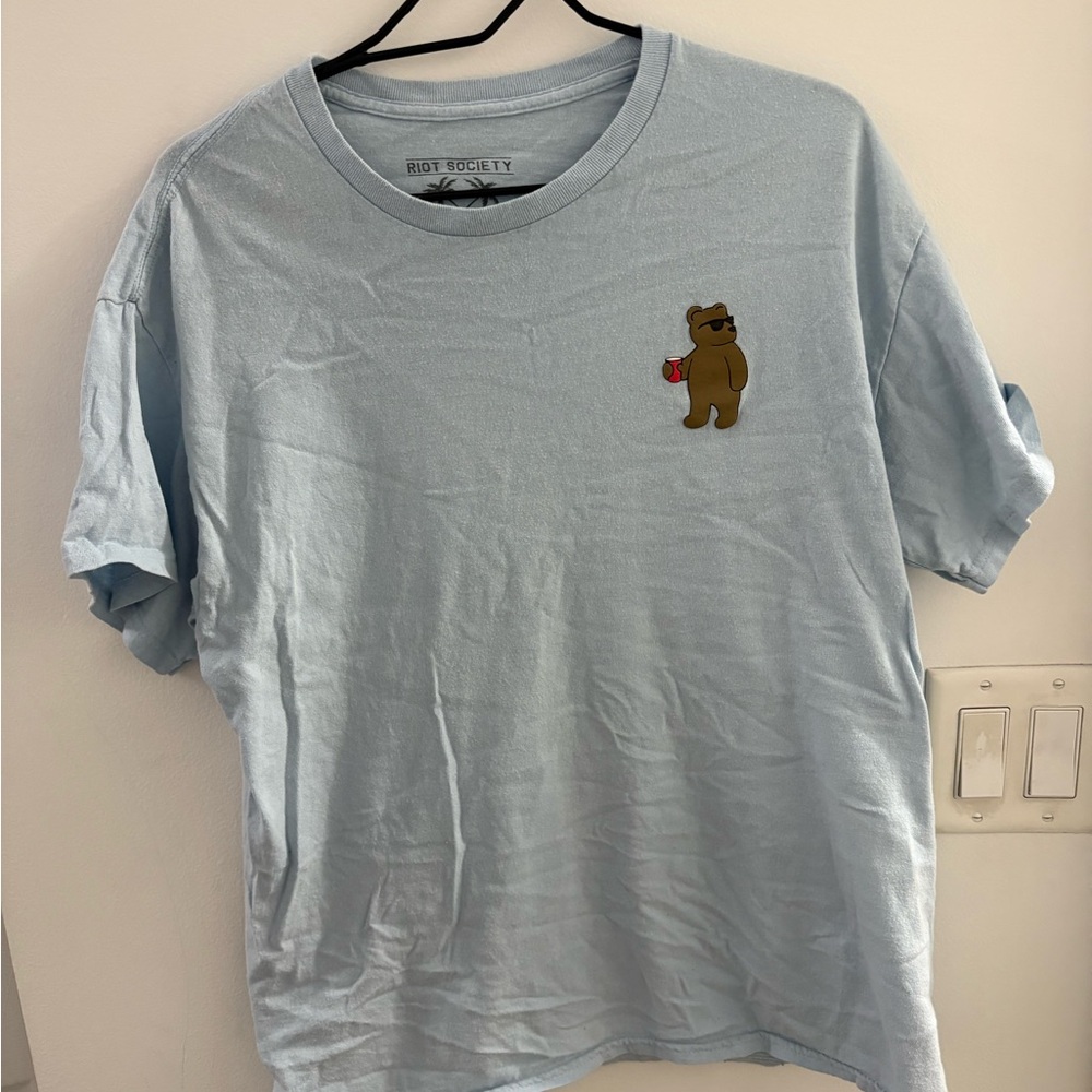 Riot Society Light Blue Tee with Palm Trees